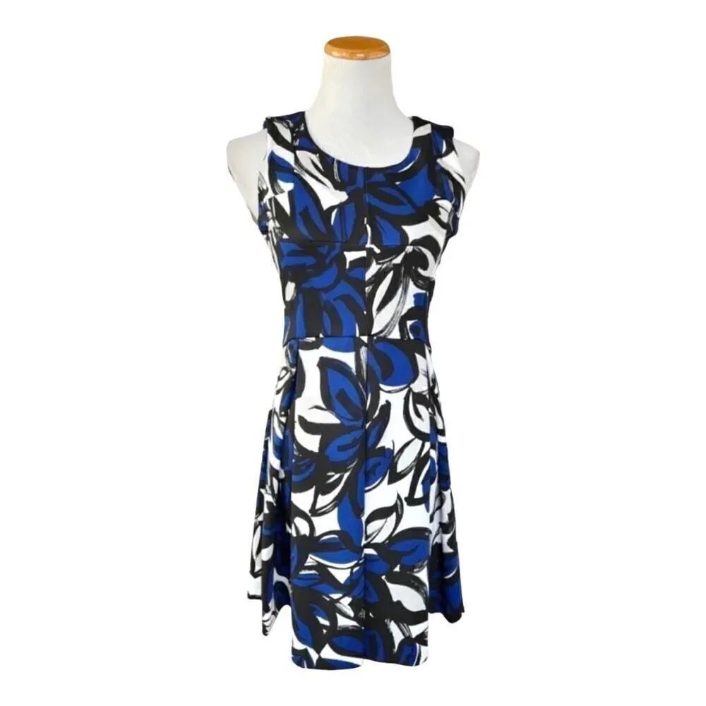 Womens INC International Concepts Floral Fit & Flare Sleeveless Dress - Sz S